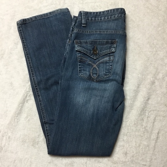 Calvin Klein Straight Leg Mid Rise Denim Jeans - Picture 1 of 12